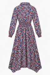 Dark Pop Floral Shirred-Waist Maxi Dress