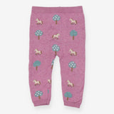 Leggings Knit Purple Horses and Trees