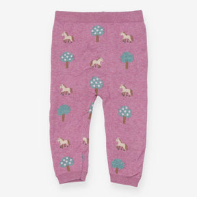 Leggings Knit Purple Horses and Trees