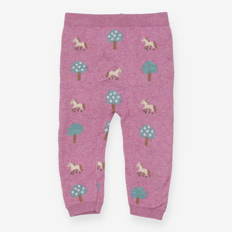 Leggings Knit Purple Horses and Trees