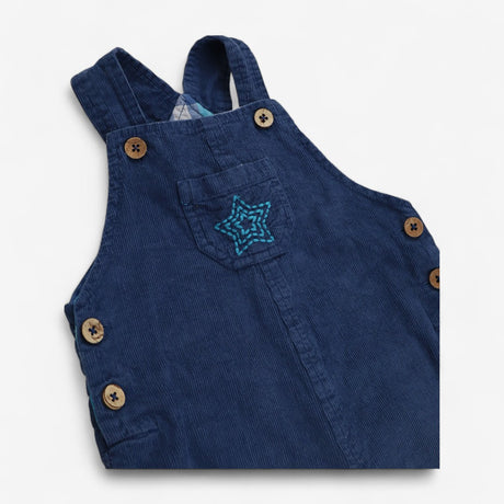 Dungarees Blue Cord with Star Pocket