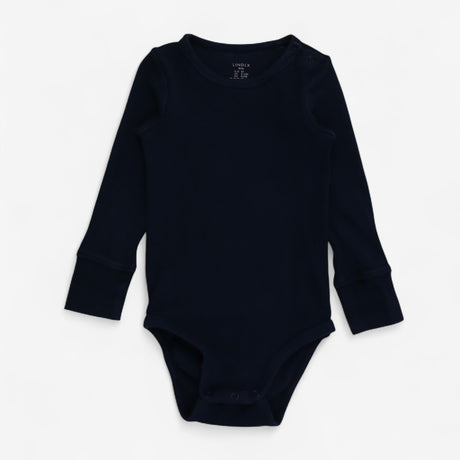 Bodysuit Long Sleeve Navy Ribbed