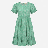 Maternity&Nursing DressTiered Midi Green Animals P