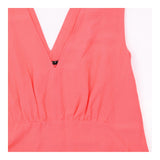 Dress Coral Pink V-Neck Sleeveless Summer donna Ma