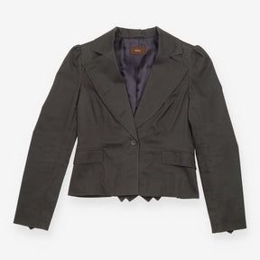 Reiss Dark Charcoal Fine Pinstripe Tailored Blazer