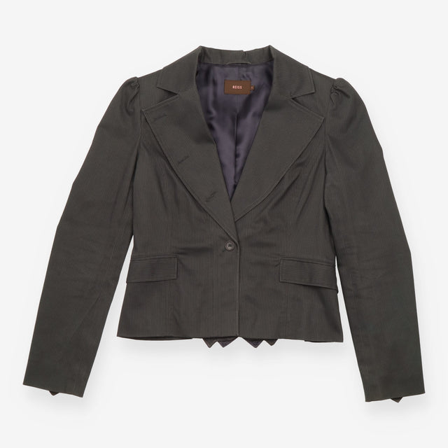 Reiss Dark Charcoal Fine Pinstripe Tailored Blazer