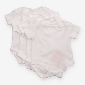 4 pack ribbed white bodysuits