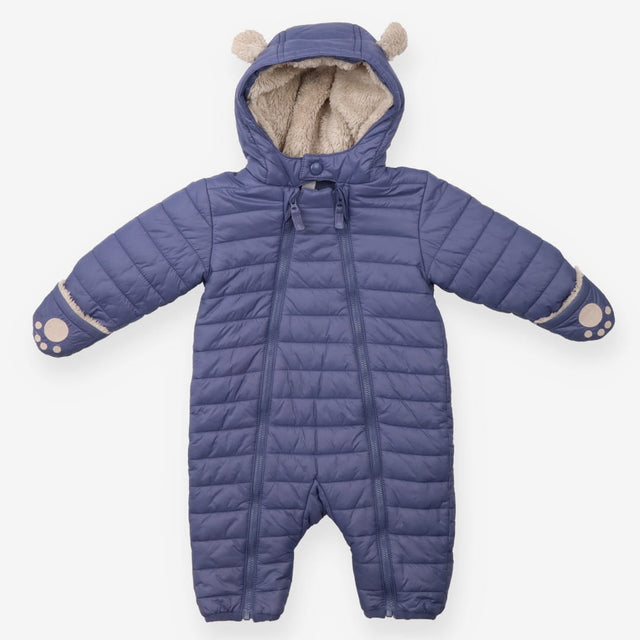 Blue pramsuit with grey paws and ears 