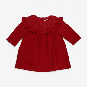 Red Cord Dress with Peter Pan Collar