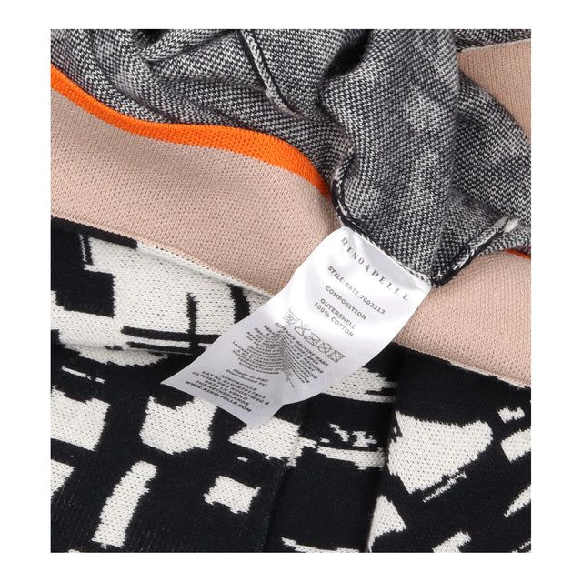 Abstract Jacquard Open Front Longline Cotton Cardi