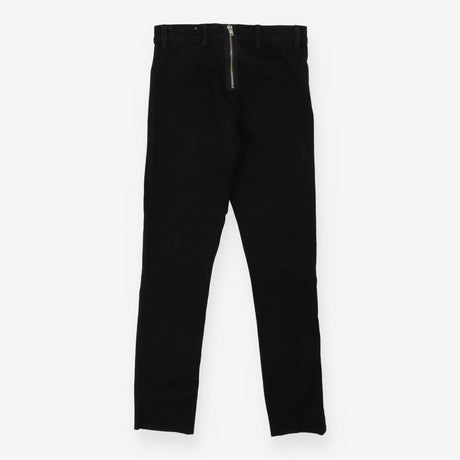 Slim leg denim trouser with rear fastening