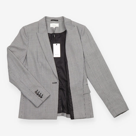 Reiss Black White Micro Check Single Breasted Blaz