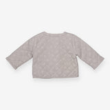 Quilted Jacket Grey with White Floral Print