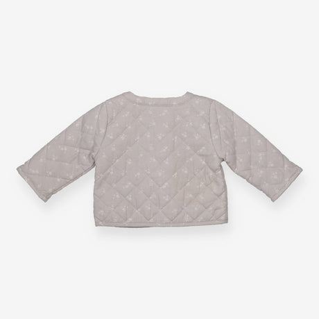 Quilted Jacket Grey with White Floral Print