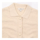 Cardigan Natural Cotton Polyester Collared Texture