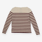 Sweater boat neck with maroon stripe