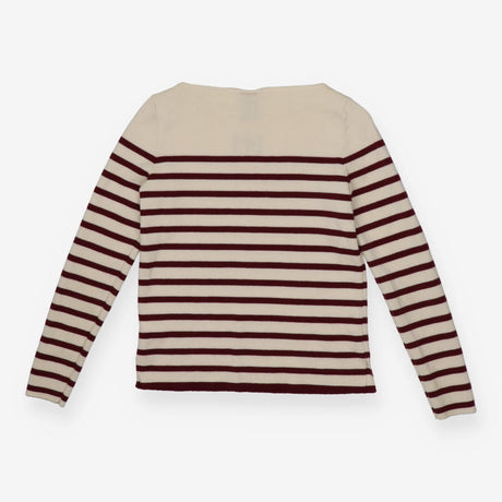 Sweater boat neck with maroon stripe