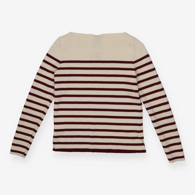 Sweater boat neck with maroon stripe
