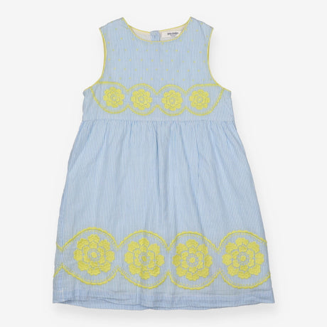 Blue Striped Flowers Dress
