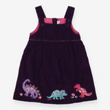 Pinafore purple cord dinosaurs
