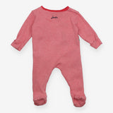 Sleepsuit Red Stripe Chicken Driving Tractor