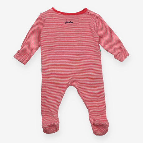 Sleepsuit Red Stripe Chicken Driving Tractor