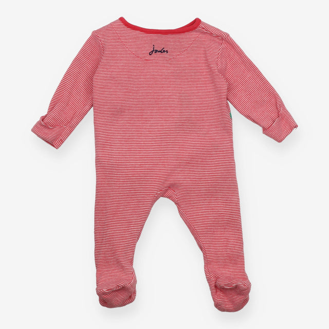 Sleepsuit Red Stripe Chicken Driving Tractor