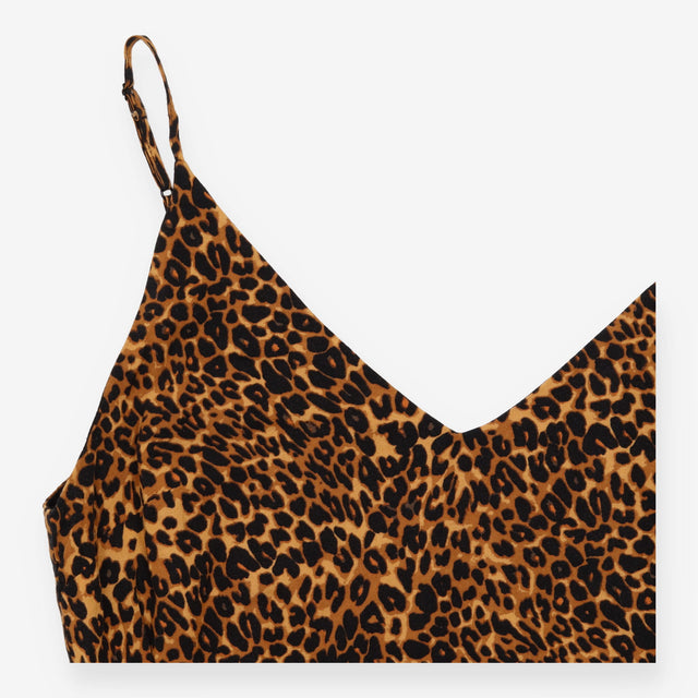 Maxi Strappy Dress Leopard Print