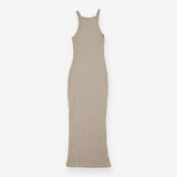 Oatmeal Strappy Knit Dress Midi