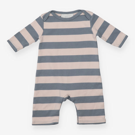 Sleepsuit grey cream stripes