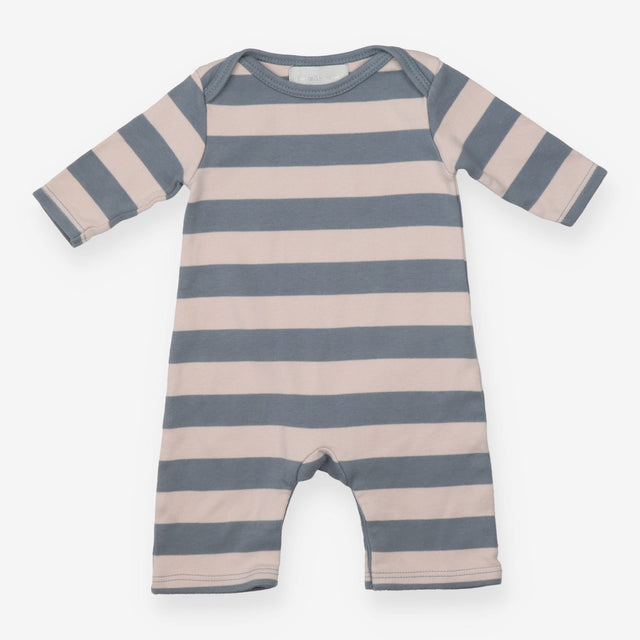 Sleepsuit grey cream stripes