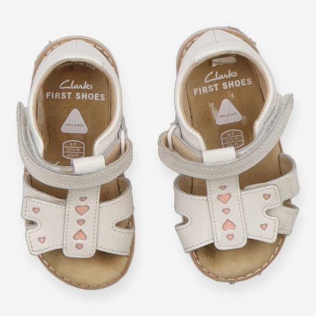 Sandals White Heart Velcro Straps