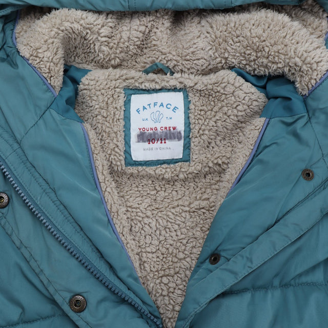 Coat teal puffer fleece lined 