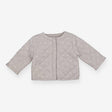 Quilted Jacket Grey with White Floral Print