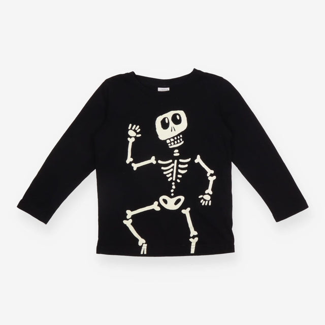 Kids Black Glow-in-the-Dark Skeleton Halloween Lon