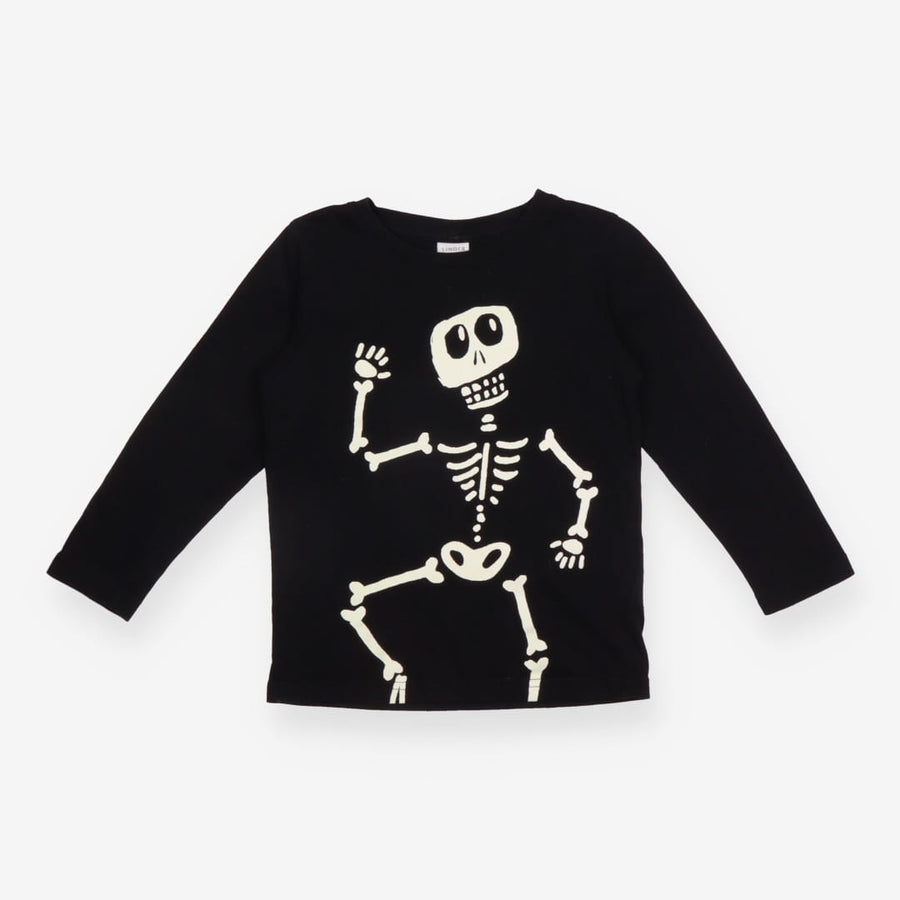 Kids Black Glow-in-the-Dark Skeleton Halloween Lon