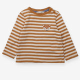 T-shirt long sleeve brown white stripe fox