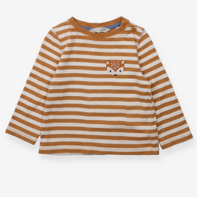 T-shirt long sleeve brown white stripe fox
