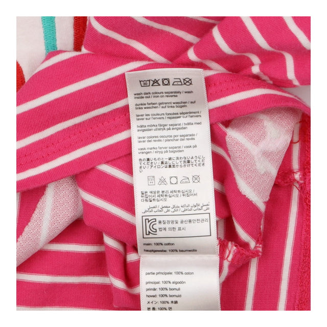 Pink striped LS top with sequin rainbow zebra