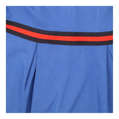 Dress Cobalt Blue Striped Waist Cotton 3/4 Sleeve