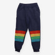 Blue joggers grey and orange side panel