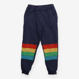Blue joggers grey and orange side panel