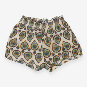 Paisley Block Viscose Shorts – Comfortable Shirred