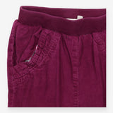 Pull on trousers cord plum floral lining