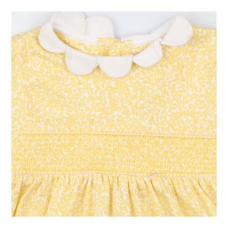 Dress Jersey yellow Floral Collared with bloomers
