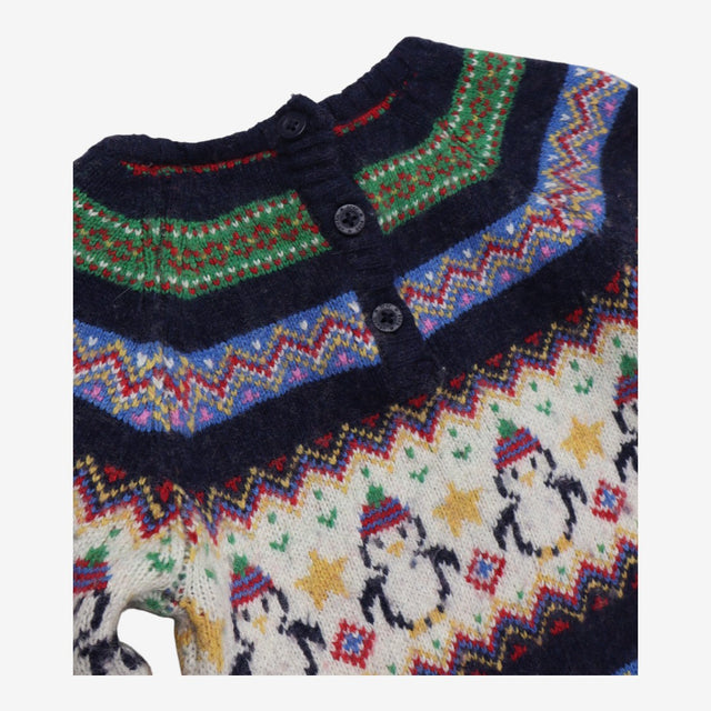 Jumper Dress Knitted Festive Penguins