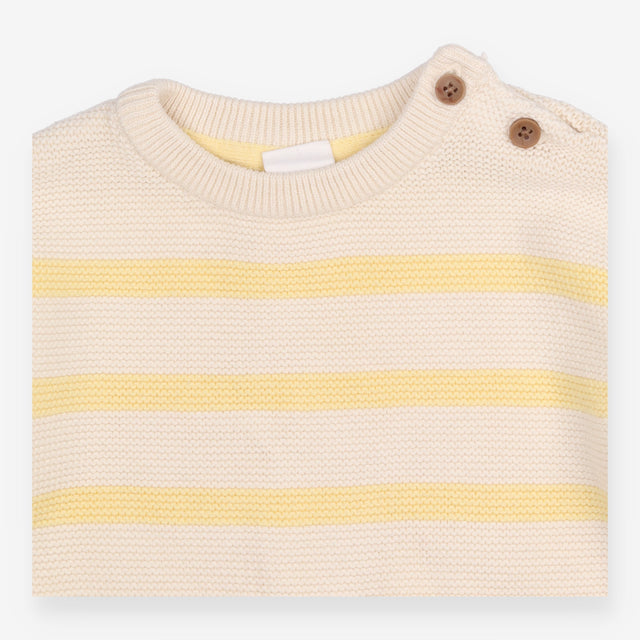 Sweater knit cream yellow pockets