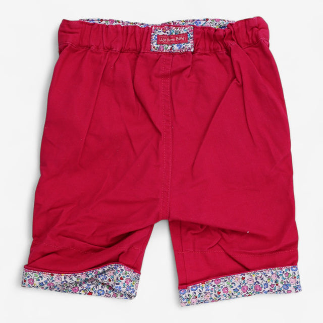 Shorts chino pink with ditsy lining