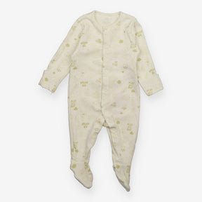 Sleepsuit rib yellow hi five cloud