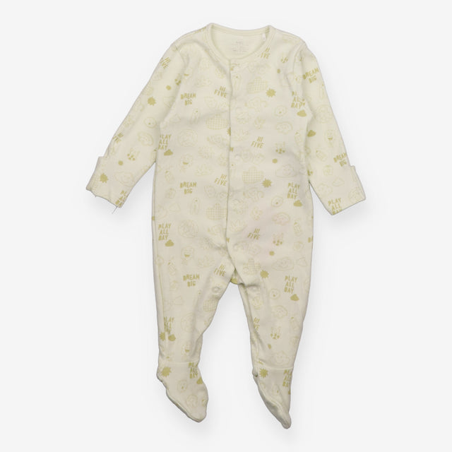 Sleepsuit rib yellow hi five cloud